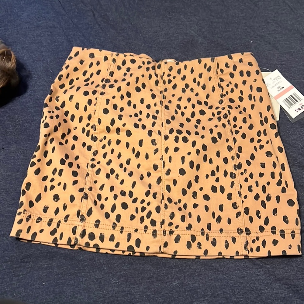 Animal print mini skirt